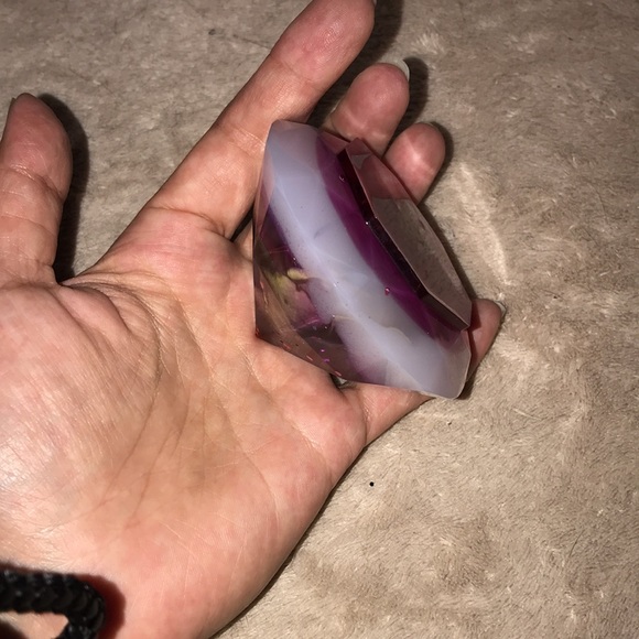 Custom Epoxy resin diamond 💎 multi layered with sparkles ✨ flowers 💐 New - Picture 6 of 6